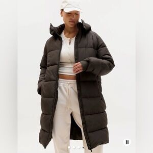 Athleta Stratus Puffer Coat in Coffee Brown Large Petite New with Tags